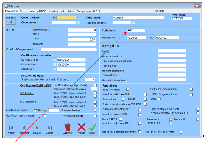 Procédure d'intégration d'un Acompte dans INTERPAYE Procédure d'intégration d'un Acompte dans INTERPAYE