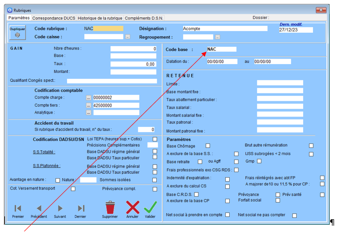 Procédure d'intégration d'un Acompte dans INTERPAYE Procédure d'intégration d'un Acompte dans INTERPAYE